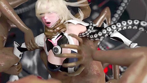 Fearless Warrior Girl Fucked By Big Tentacles Of A Scary Monster