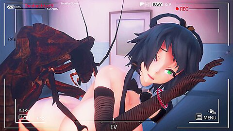 Giant Cockroach Mating With A Girl In The Bathroom (by Beobachterb)