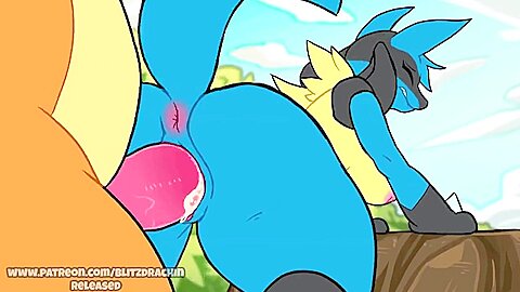 Horny Pokemon Stud Charizard Stuffing Blue Hottie From Behind