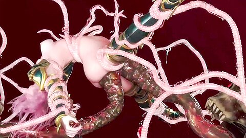 Monster With Huge Tentacles Fucked In All Holes And Filled The Girl With Sperm