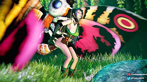 Sexy Anime Beauty Getting Shagged By A Butterfly