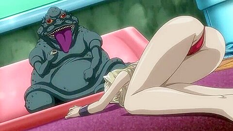 She is put up for auction, given a hand job and a blow job, and is bought by a monster.