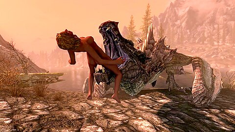 Skyrim Dragon Licks Pussy Then Eats Girl And Sucks Itself