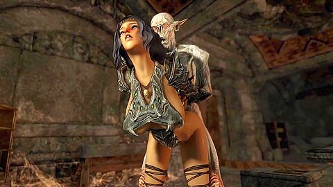 Skyrim High-elf Gets A Visit From A Horny Falmer
