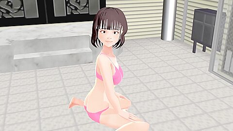 Toyota Nono Animation Girl Shakes Her Big Tits With Pink Bikini.hentai