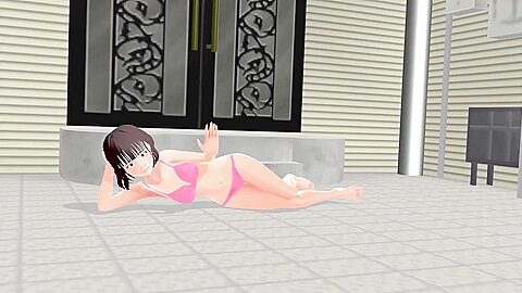 Toyota Nono Animation Girl Shakes Her Big Tits With Pink Bikini