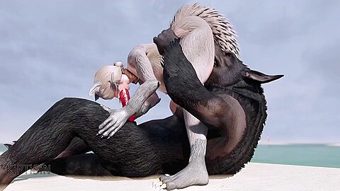 Wolf Girl Fucked By Werewolf On The Beach 1