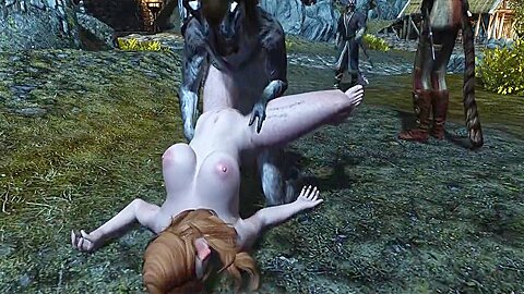 A Red-haired Girl Has Sex With A Cat (lore) In The Porn Game Skyrim