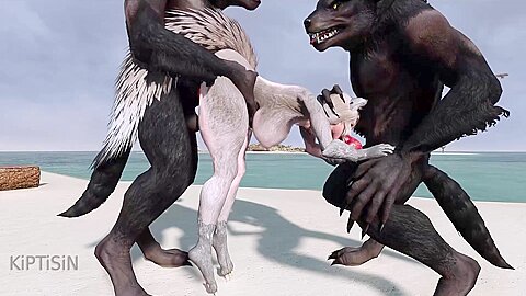 Curvy Wolf Girl And Breeding Season On The Beach 1