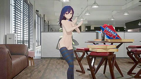 Hentai Mmd Dance Undress 3d Nude Dark Girl Socks Small Tits Marshall Maximizer Blue Hair Color Edit Smixix