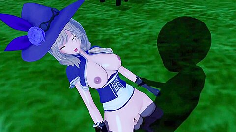 Lisa From Genshin Impact Jerks Off With Tits And Fucks On The Street With A Stranger