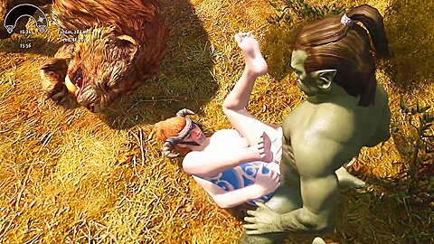 Lustful Orc Enjoys Sex With A Girl In Armor, Skyrim Porn Game