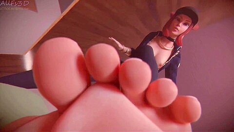 Redhead Beauty Akali Makes Guy Sniff Her Feet (league Of Legends)