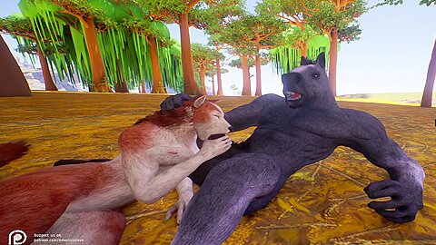 Wolf Girl Gets Holes Used By Horse