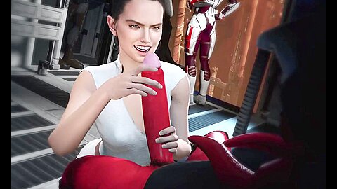 3d Porn Star Wars! Rey Palpatine Jerks Off A Huge Cock Futanari Darth Talon