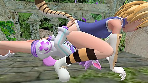 Bunny Neptune + Cat Serval Chan Face Fuck