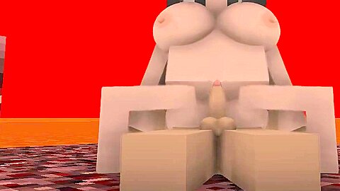 Busty Minecraft 3d Hottie Riding Big Cock On The Field