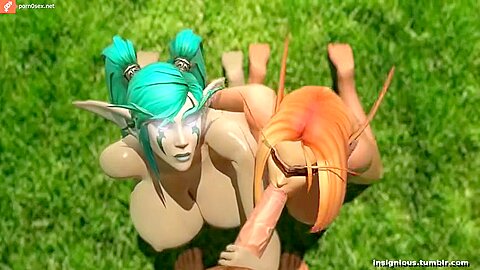 Fantastic Blowjob Given By Two Elves From The Game Warcraft
