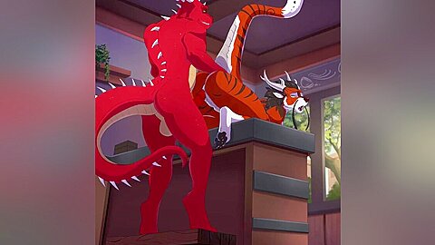 Furry Dragon Having His Way With His Fiery Lover