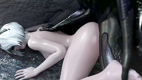 Hot Sex In The Rain With Animated Blonde Yorha