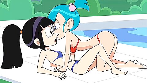 Kinky Blue-haired Cartoon Bulma Seduced And Banged Shy