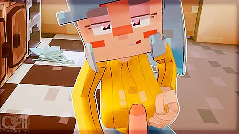Minecraft Housewife Wanks In The Kitchen