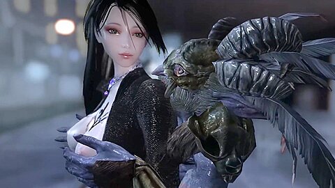 Skyrim – A Motorcycle Catsuit Woman Came To A Monster Hotel