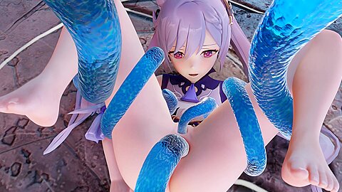 Tentacles A Defenseless Keqing Girl, 3d Porn Cartoon Genshin Impact